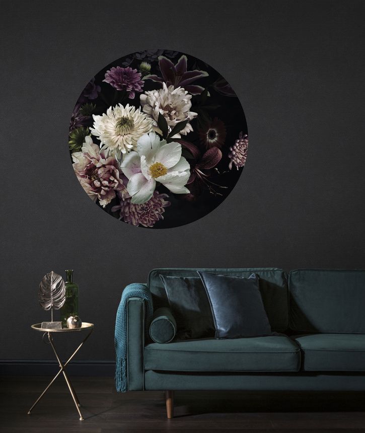 Pre-pasted circular floral non-woven wallpaper, PLC048, Platinum Shapes, Decoprint