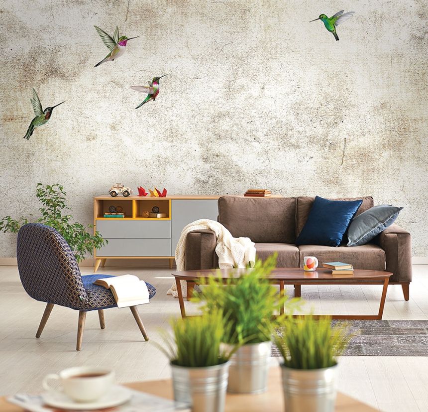 Non-woven photo mural wallpaper Hummingbirds 85001, 368 x 280 cm, Photomurals, Vavex