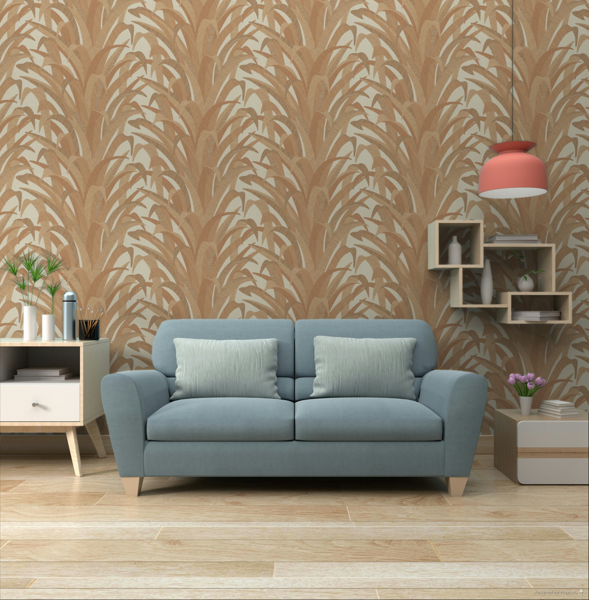 Brown-gold wallpaper with grass leaves, CU3011, Cumaru, Grandeco
