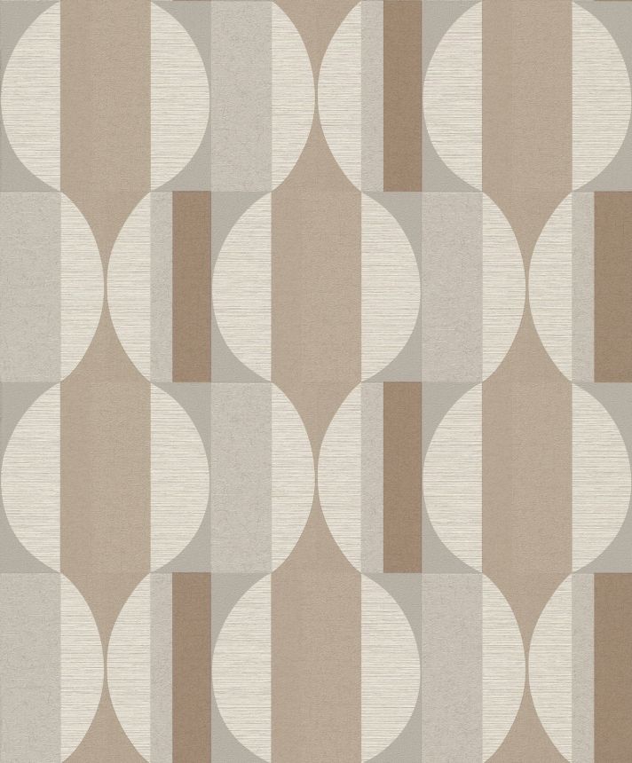 Brown-beige geometric pattern wallpaper, CU3109, Cumaru, Grandeco