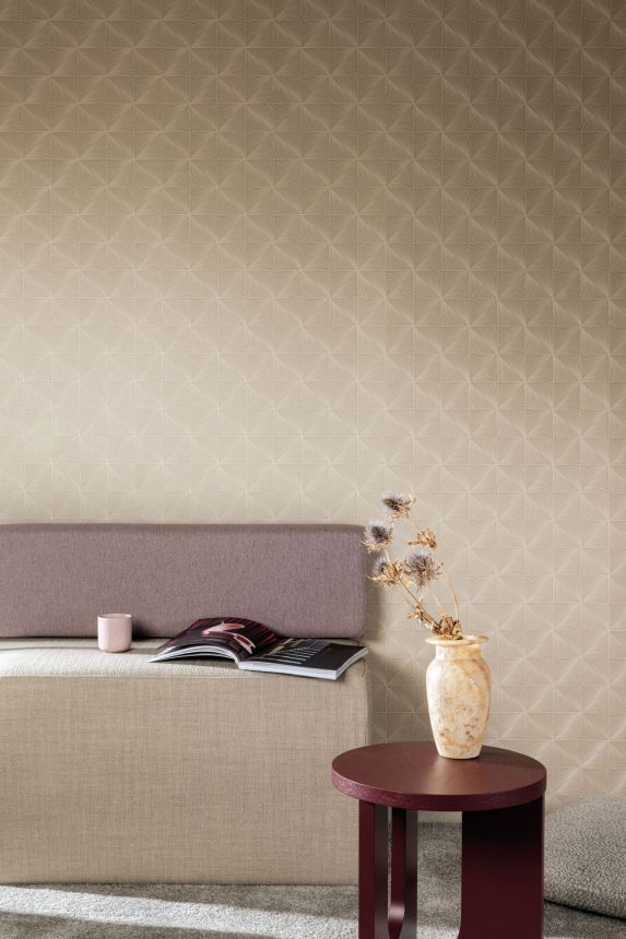 Cream geometric pattern wallpaper, CU3315, Cumaru, Grandeco