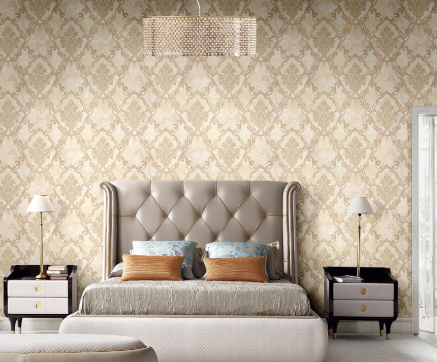 Luxury golden-beige baroque wallpaper, M69905, Splendor, Zambaiti Parati