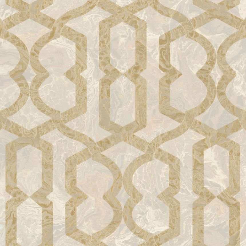 Gold-beige geometric marbled wallpaper, M69918, Splendor, Zambaiti Parati