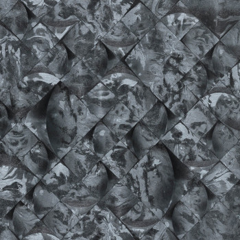 Black geometric marbled wallpaper, M69930, Splendor, Zambaiti Parati