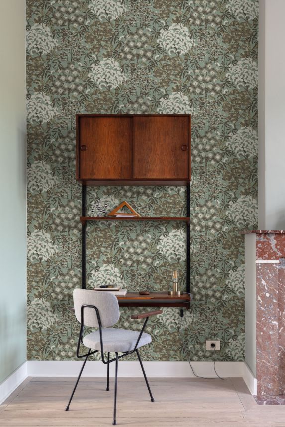 Green floral wallpaper, A63002, Vavex 2025