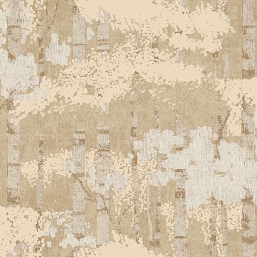 Beige-gold wallpaper, trees, forest, A62702, Ciara, Grandeco