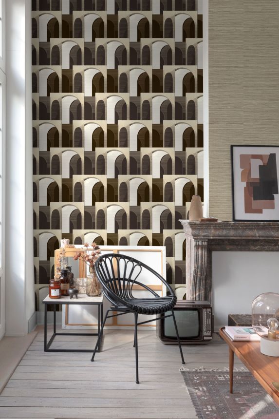 Brown-beige 3D wallpaper, A63301, Ciara Grandeco