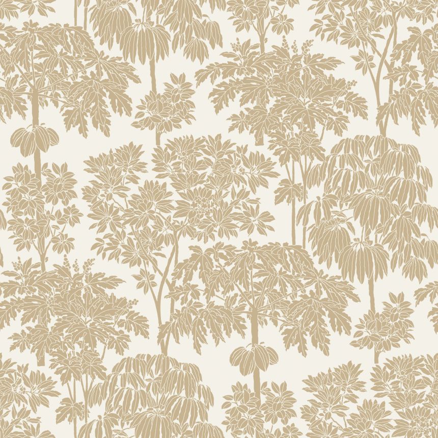 Cream-gold wallpaper with trees, A63401, Ciara, Grandeco