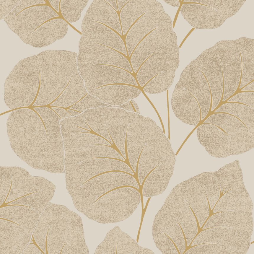 Beige wallpaper, leaves, A63504, Vavex 2025