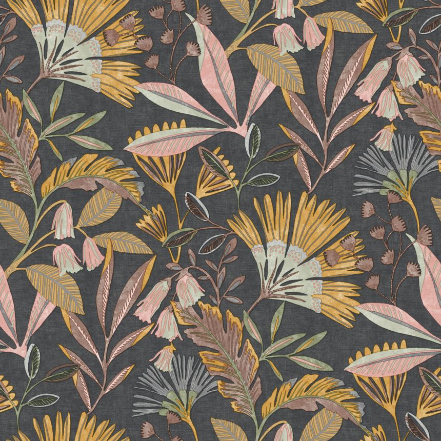 Wallpaper with flowers and leaves, A63803, Ciara, Grandeco
