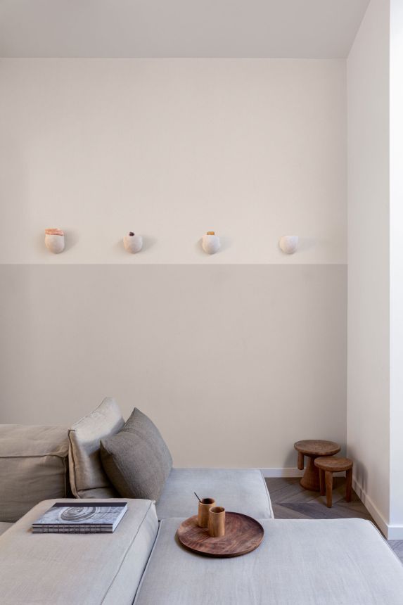 White-grey wallpaper, fabric imitation, AT1004, Atmosphere, Grandeco