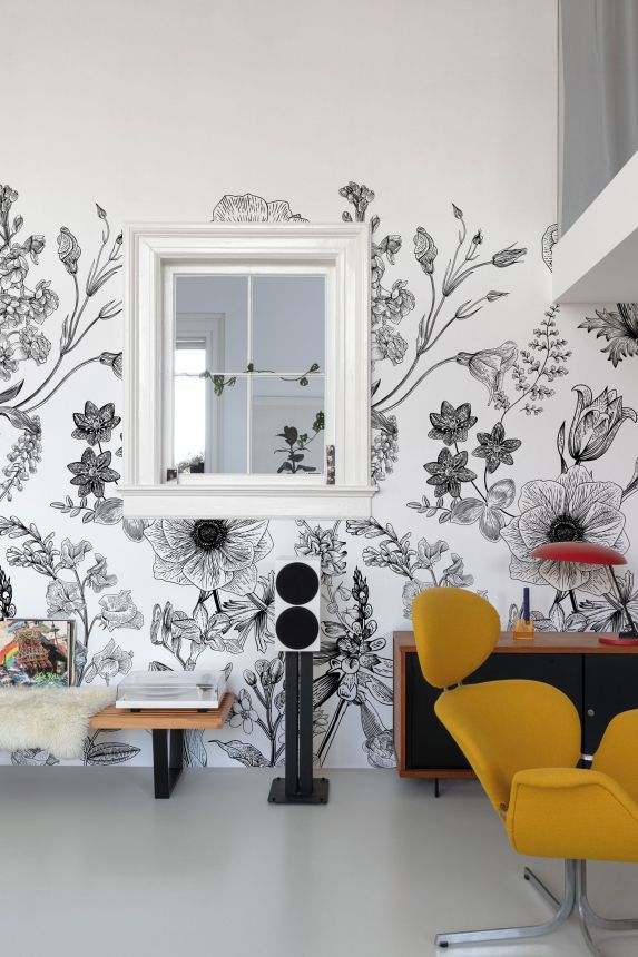 Wall mural, Black and white flowers, ML1601, Mural Young Edition, Grandec