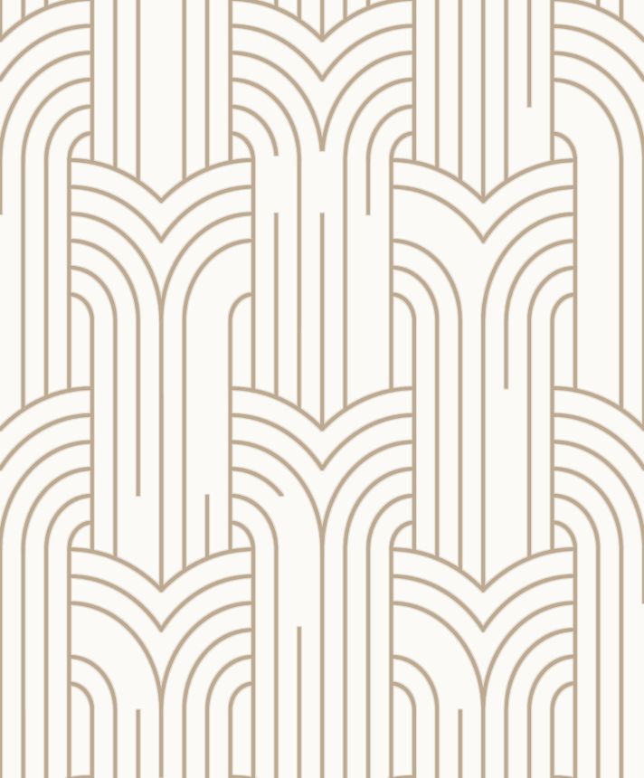 White-gold geometric wallpaper, Art Deco, M42102, Elegance, Ugepa