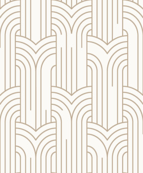 White-gold geometric wallpaper, Art Deco, M42102, Elegance, Ugepa