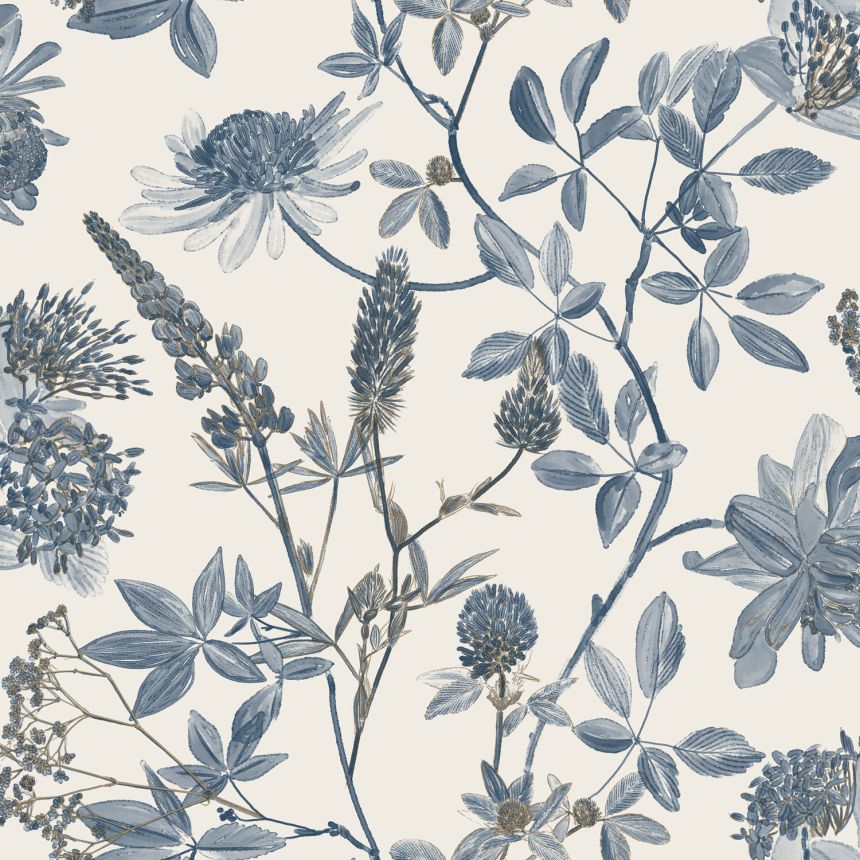 Gray-blue floral wallpaper, M45801, Elegance, Ugepa