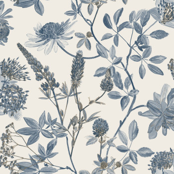 Gray-blue floral wallpaper, M45801, Elegance, Ugepa
