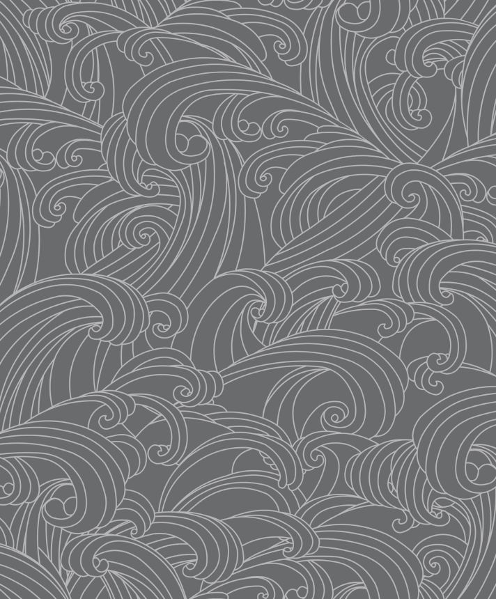 Gray-silver wallpaper, sea waves, M62909, Elegance, Ugepa