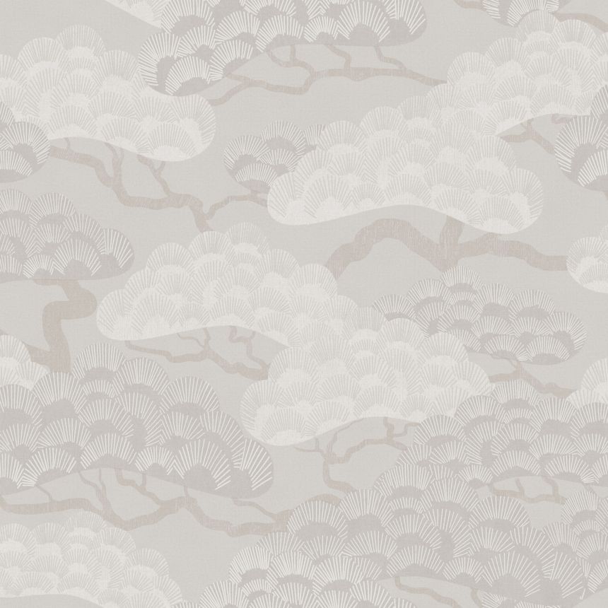 Gray-beige wallpaper, twigs, trees, M64407, Elegance, Ugepa
