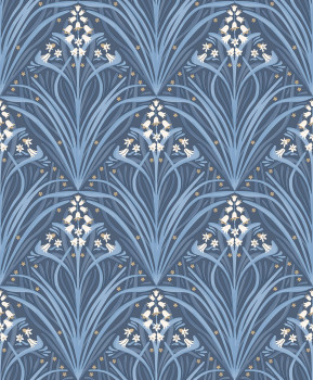 Blue floral wallpaper, Art Deco, M66101, Elegance, Ugepa
