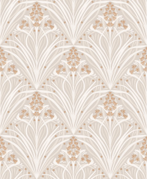 Beige floral wallpaper, Art Deco, M66107, Elegance, Ugepa