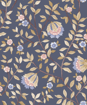 Blue floral wallpaper, B19981D, Botanique, Ugepa