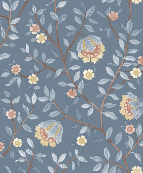Blue floral wallpaper, B19991D, Botanique, Ugepa