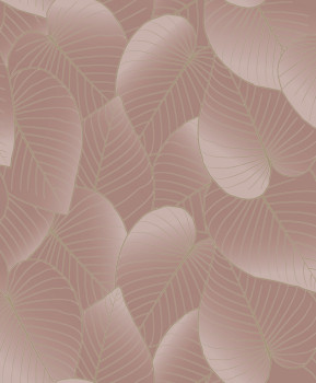 Rose-gold wallpaper with leaves, B21203  Botanique  Ugepa