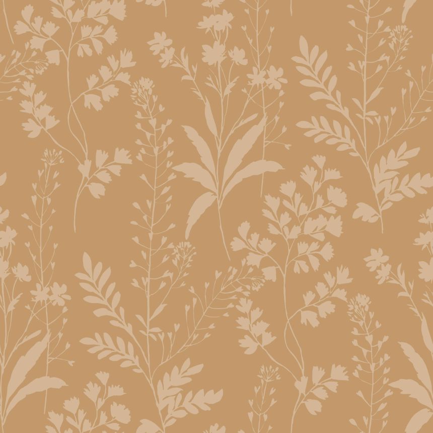 Brown-beige wallpaper, leaves, M52802, Botanique, Ugepa