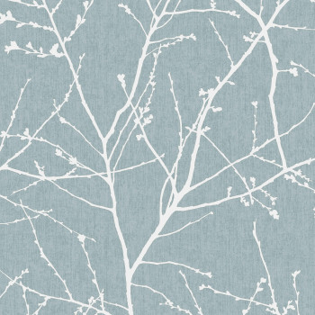 Blue wallpaper with twigs, 33-270, Vavex 2025