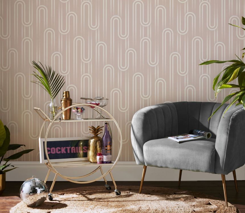 Pink geometric retro wallpaper, 118617, Envy