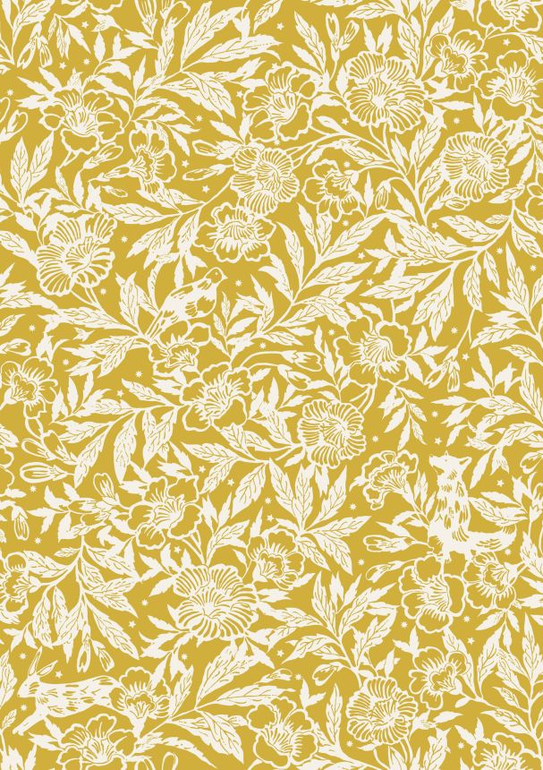 Ocher floral wallpaper, 118542, Joules, Graham&Brown