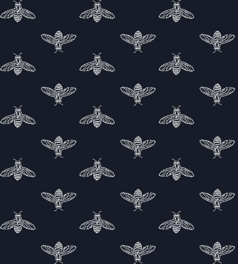 Blue wallpaper with bees, 118546, Joules, Graham&Brown