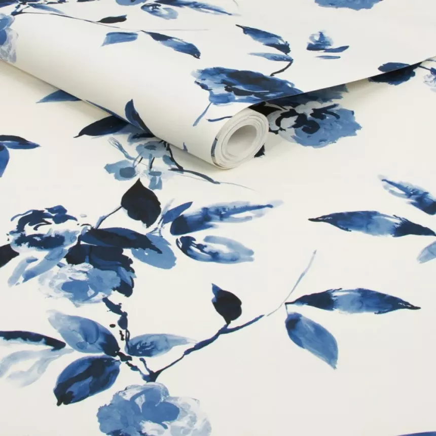 Blue-white floral wallpaper, 118561, Joules, Graham&Brown
