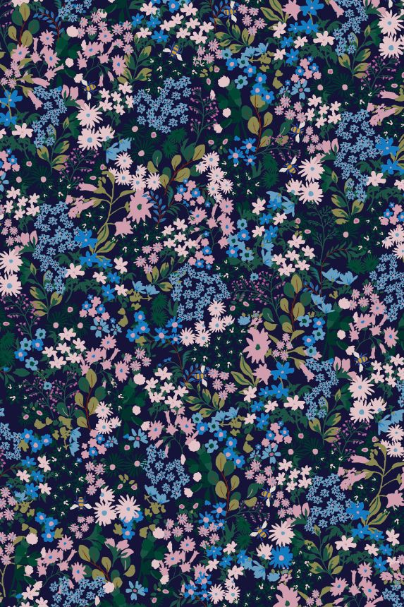 Blue wallpaper, meadow flowers, 118570, Joules, Graham&Brown