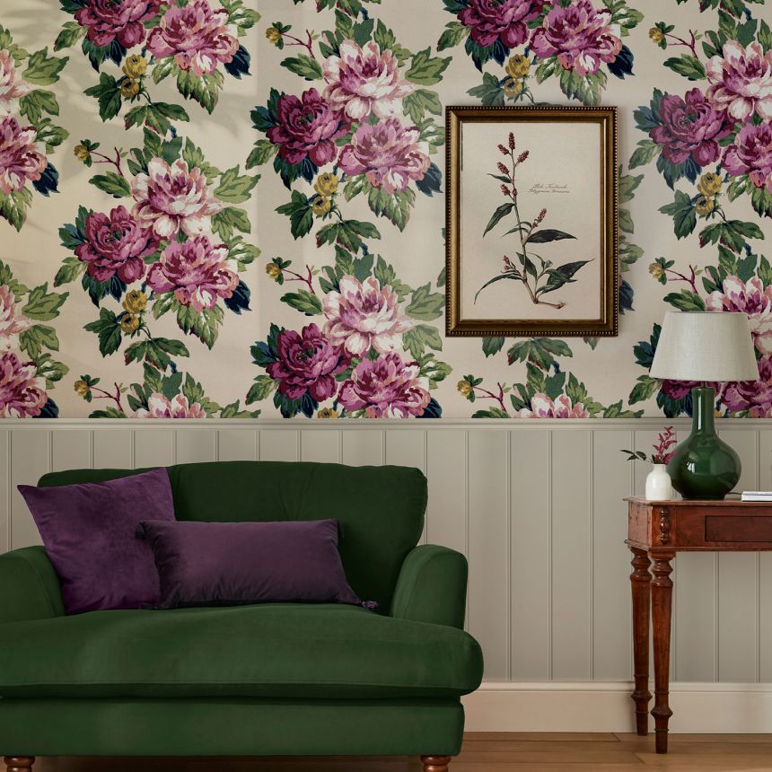 Beige wallpaper with flowers, 120870, Joules, Graham&Brown