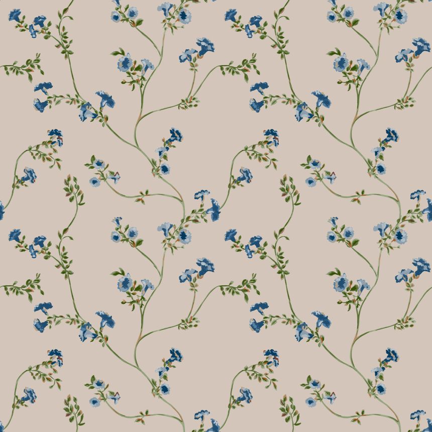 Beige wallpaper with flowers, 120875, Joules, Graham&Brown