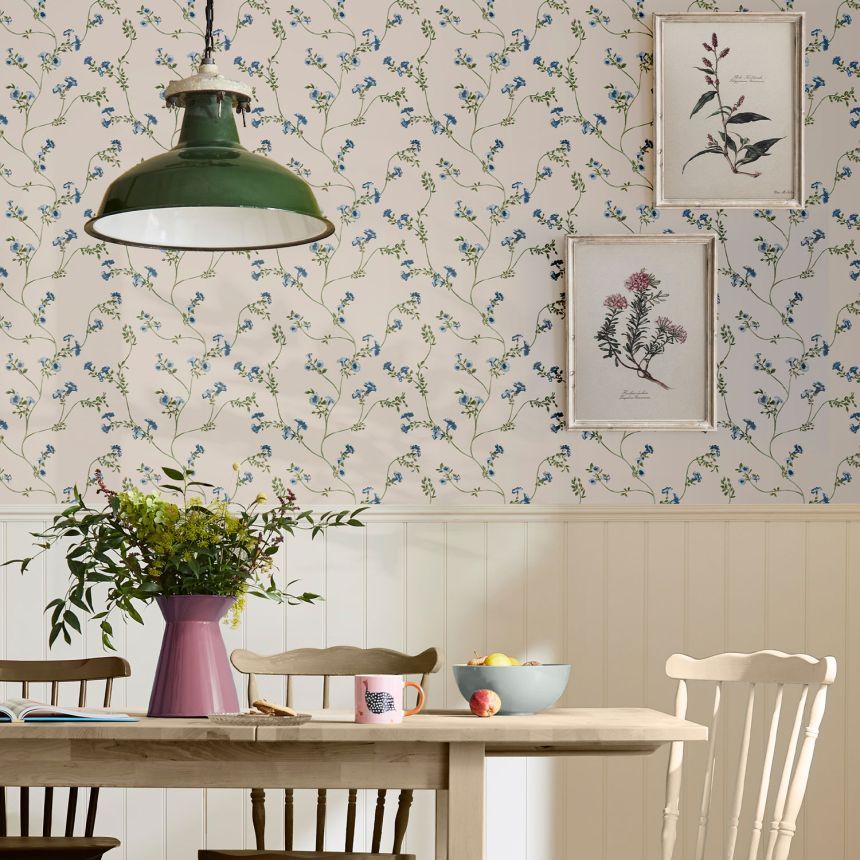 Beige wallpaper with flowers, 120875, Joules, Graham&Brown