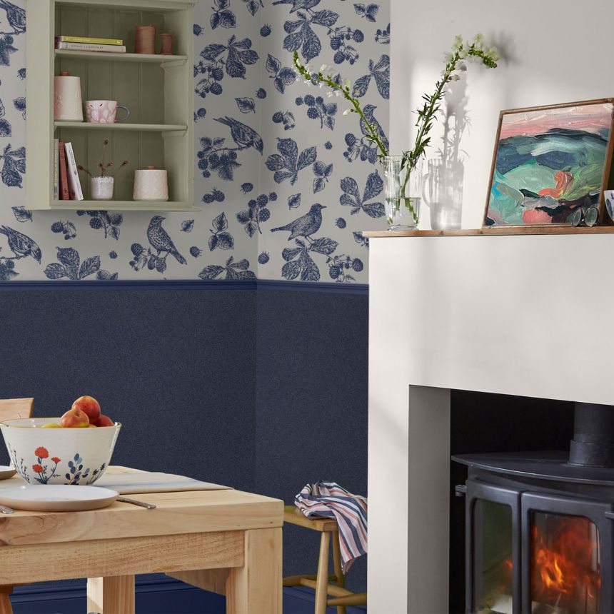 Monochrome blue wallpaper, 120884, Joules, Graham&Brown