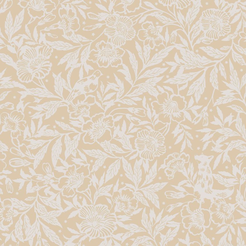 Beige floral wallpaper, 120889, Joules, Graham&Brown
