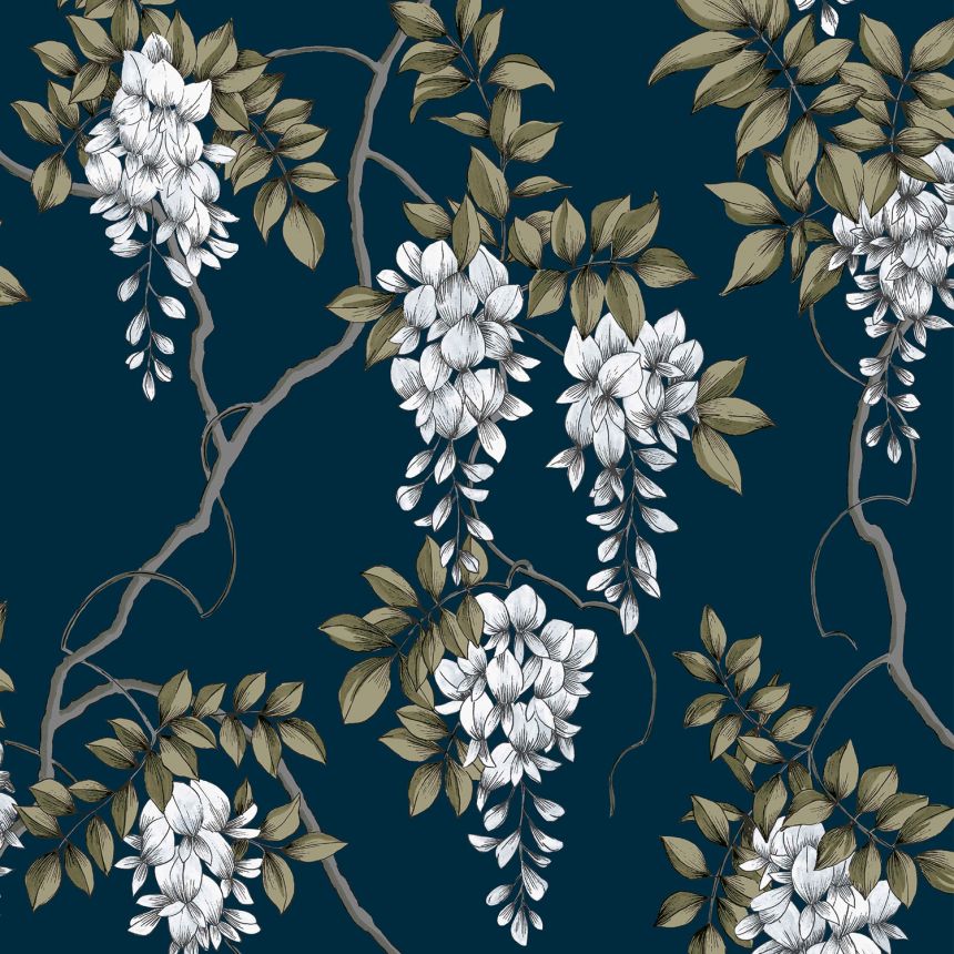 Dark blue floral wallpaper, 114868, Zen, Superfresco Easy