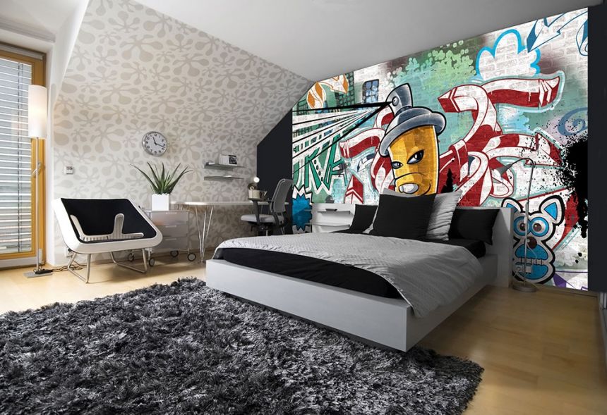 Non-woven photo mural wallpaper Graffiti 22133, 416 x 254 cm, Photomurals, Vavex