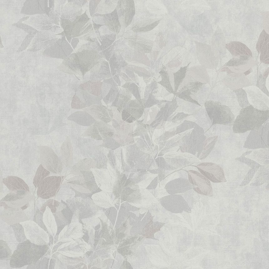 Gray wallpaper, leaves, TI2003, Time 2025, Grandeco