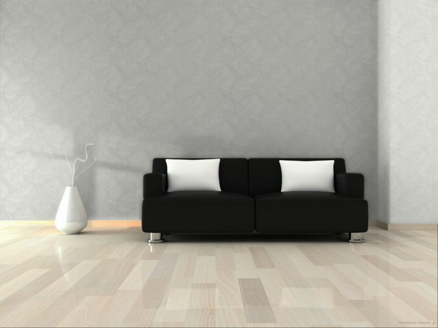 White wallpaper with embossed leaves, TI2101, Time 2025, Grandeco