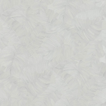 Grey wallpaper with embossed leaves, TI2104, Time 2025, Grandeco