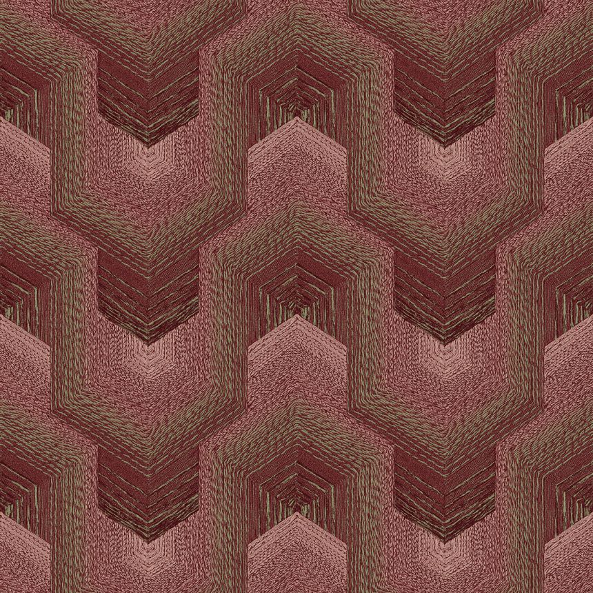 Wine red geometric wallpaper, TP422915, Exclusive Threads, Design ID