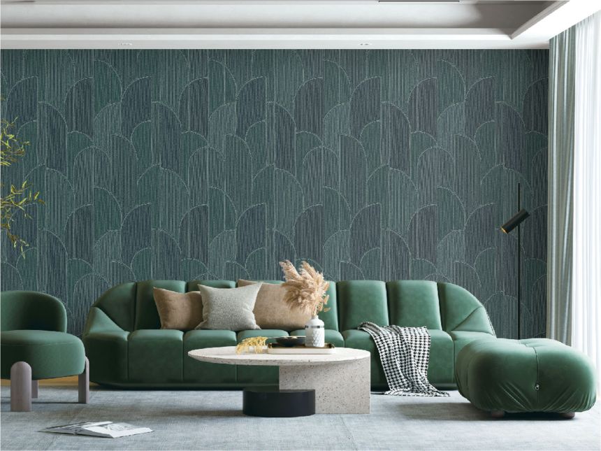 Green geometric wallpaper, TP422936, Exclusive Threads, Design ID