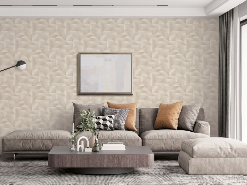 Luxury beige geometric wallpaper, TP422972, Exclusive Threads, Design ID