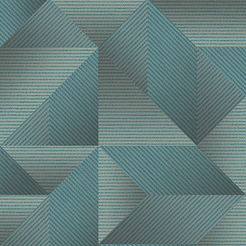 Turquoise geometric 3D wallpaper, TP422976, Exclusive Threads, Design ID