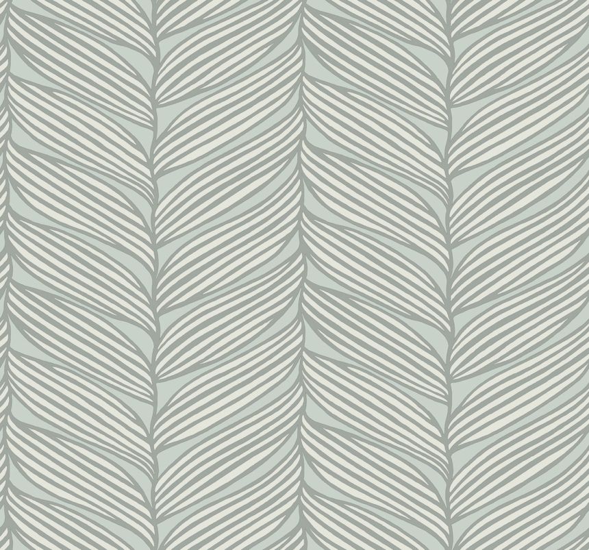 Blue-silver wallpaper, leaves, MD7165, Modern Metals, York