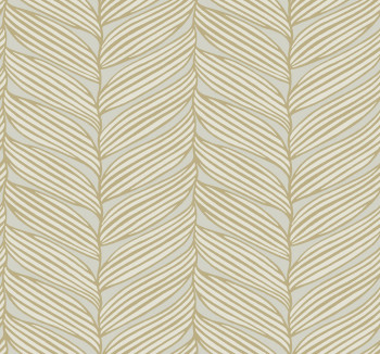 Gray-gold wallpaper, leaves, MD7162, Modern Metals, York